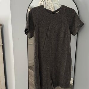 French connection wool short sleeve gray romper
